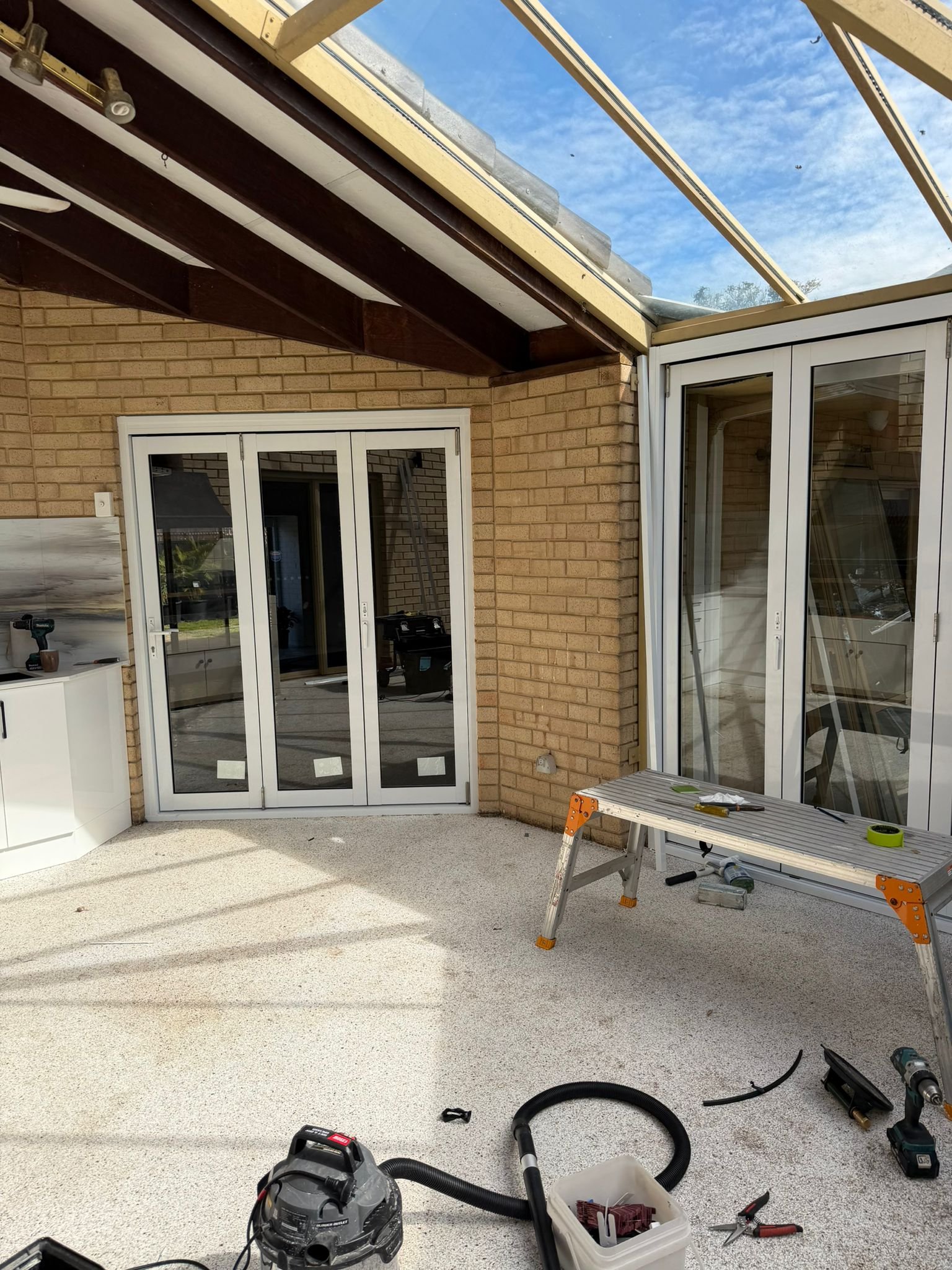 Patio glass enclosure