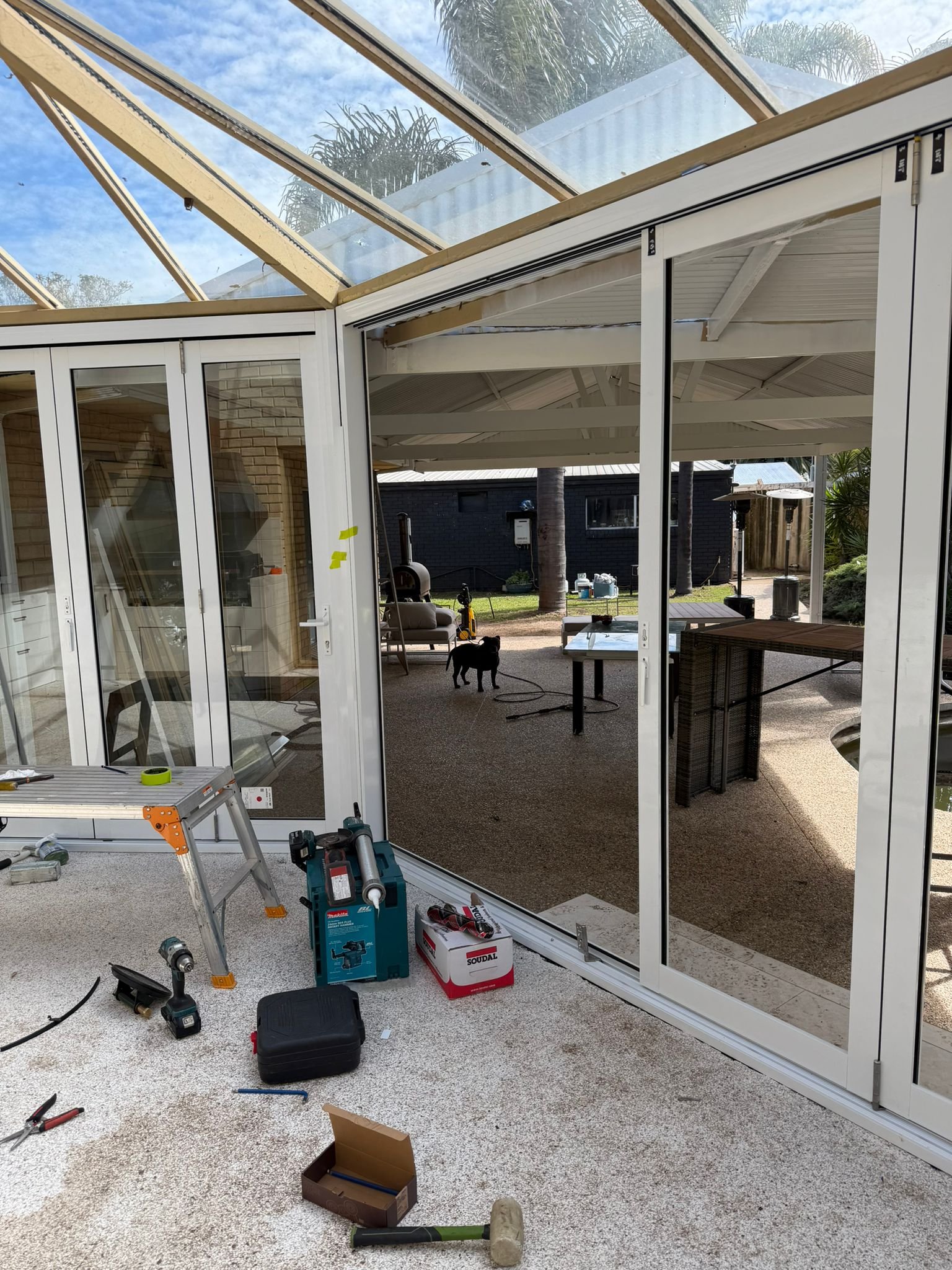 Patio enclosure installation